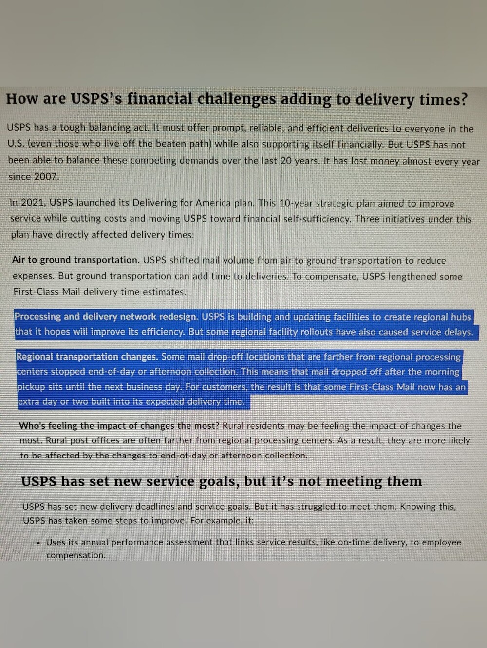 Usps Processing Taking More Time.